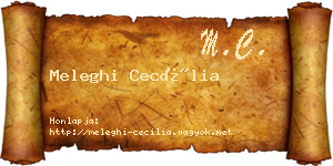 Meleghi Cecília névjegykártya